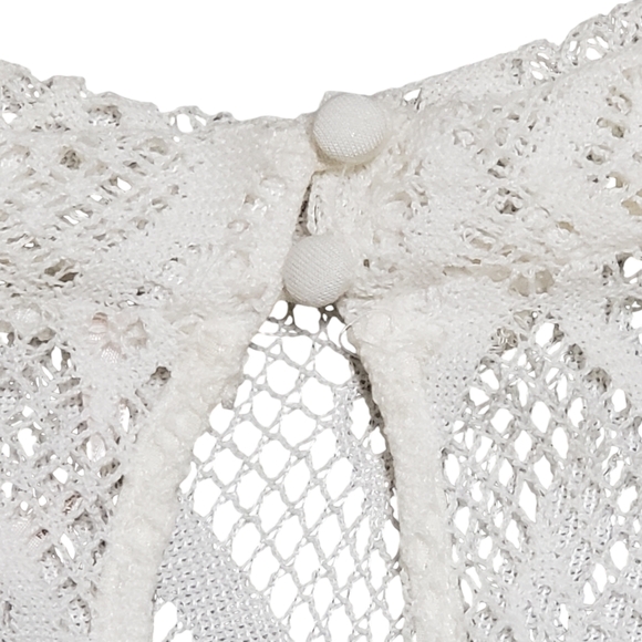 Free People Rock Candy Lace Ruffle Mockneck Sheer Flare Mini Dress Size Small - Picture 10 of 14